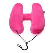 Hooded Travel Pillow H Shaped Inflatable Neck Pillow Folding Lightweight Nap Car Seat Office Airplane Sleeping Cushion Pillows