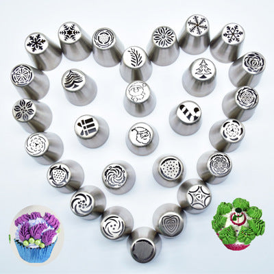 DIY Series Stainless Steel Christmas Decorating Mouth 30 Variety of Cakes Decoration Tools