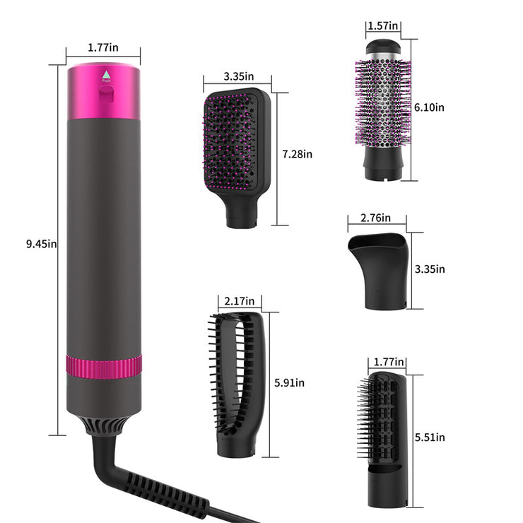 Professional 5 In 1 Hair Dryer Brush Dryer And Straightening Brush Electric Hair Styling Tool Automatic Hair Curler Beauty Supplies Gadgets